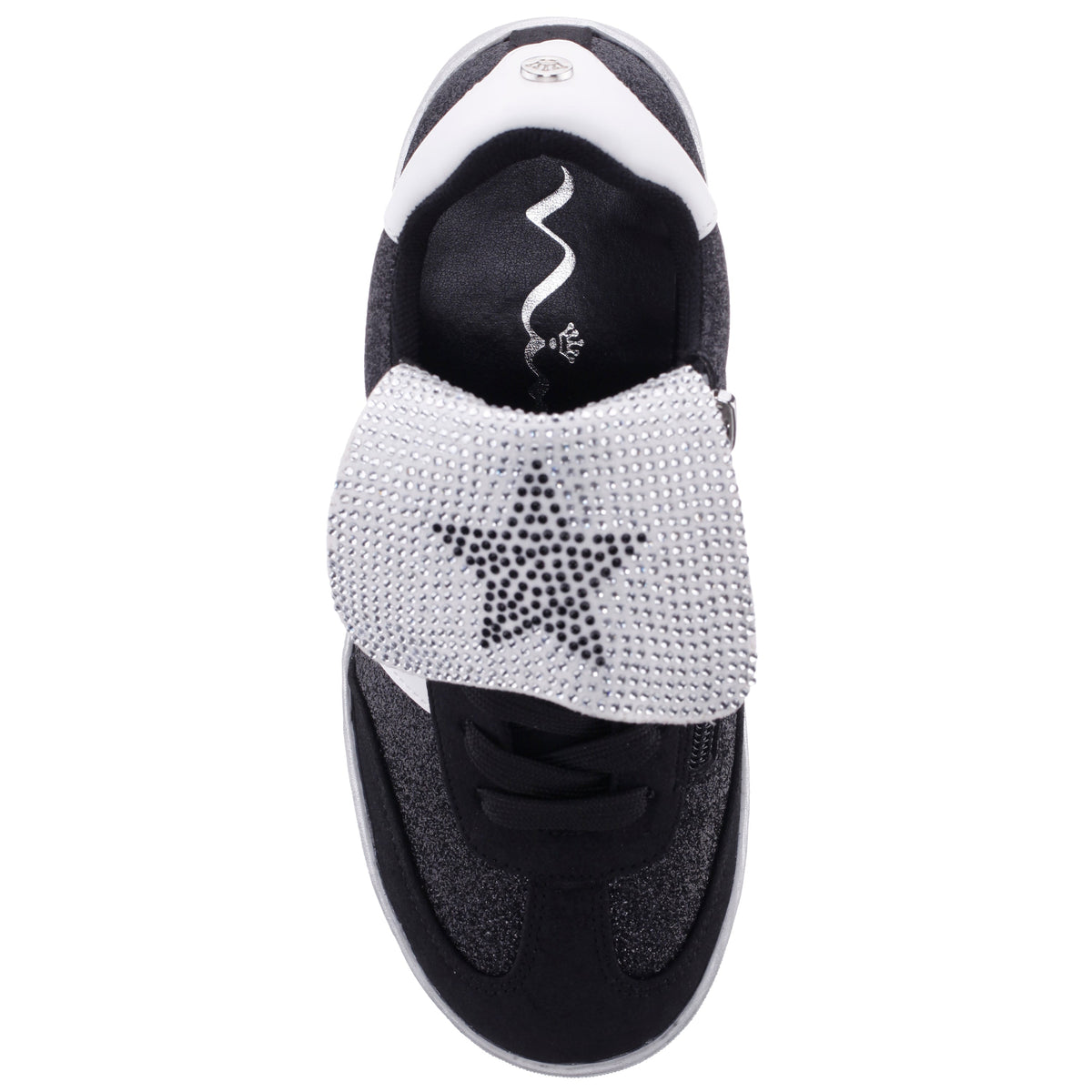 Nina Shoes Girls Cruise Black Glitter Low Top Sneakers