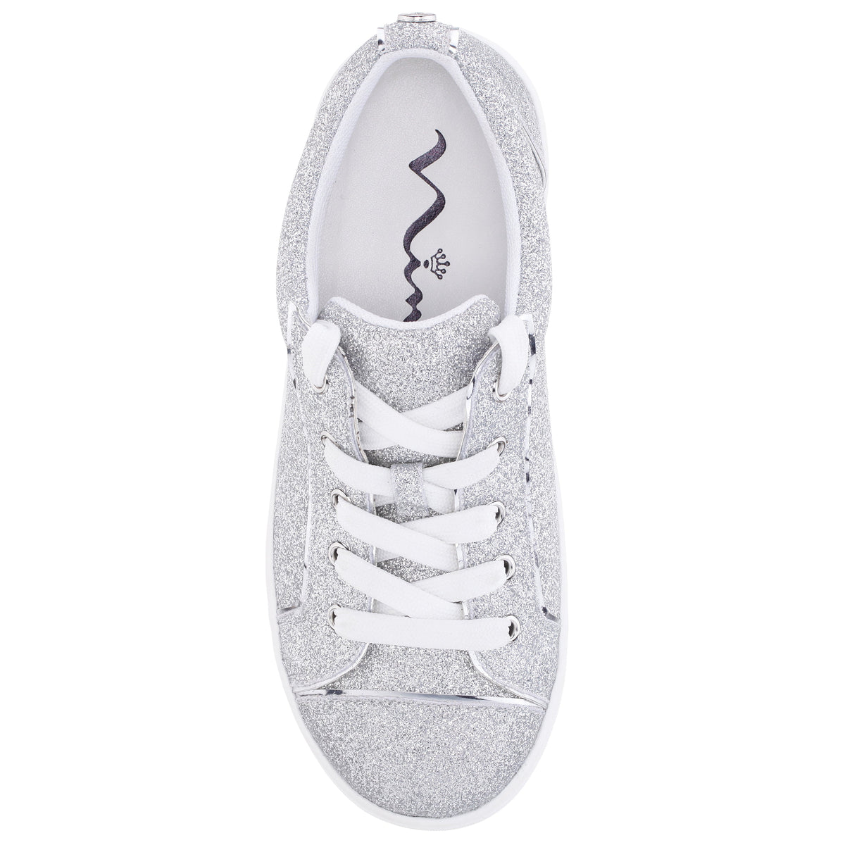 Nina Shoes Girls Portia Silver Glitter Low Top Sneakers