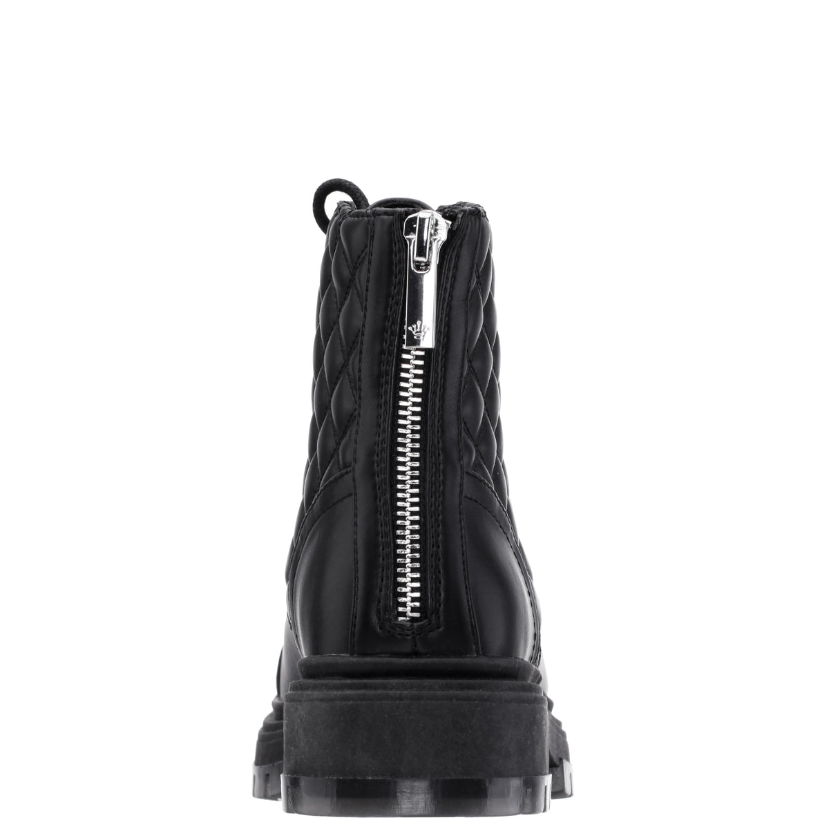 Nina Shoes Girls Diana Balck Quilted Back Zip Combat Boots
