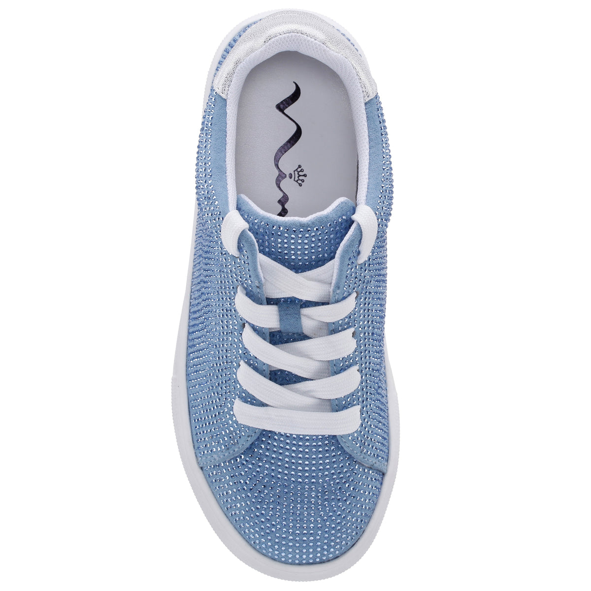 Nina Shoes Girls Gigee Blue Rhinestone Low Top Sneakers