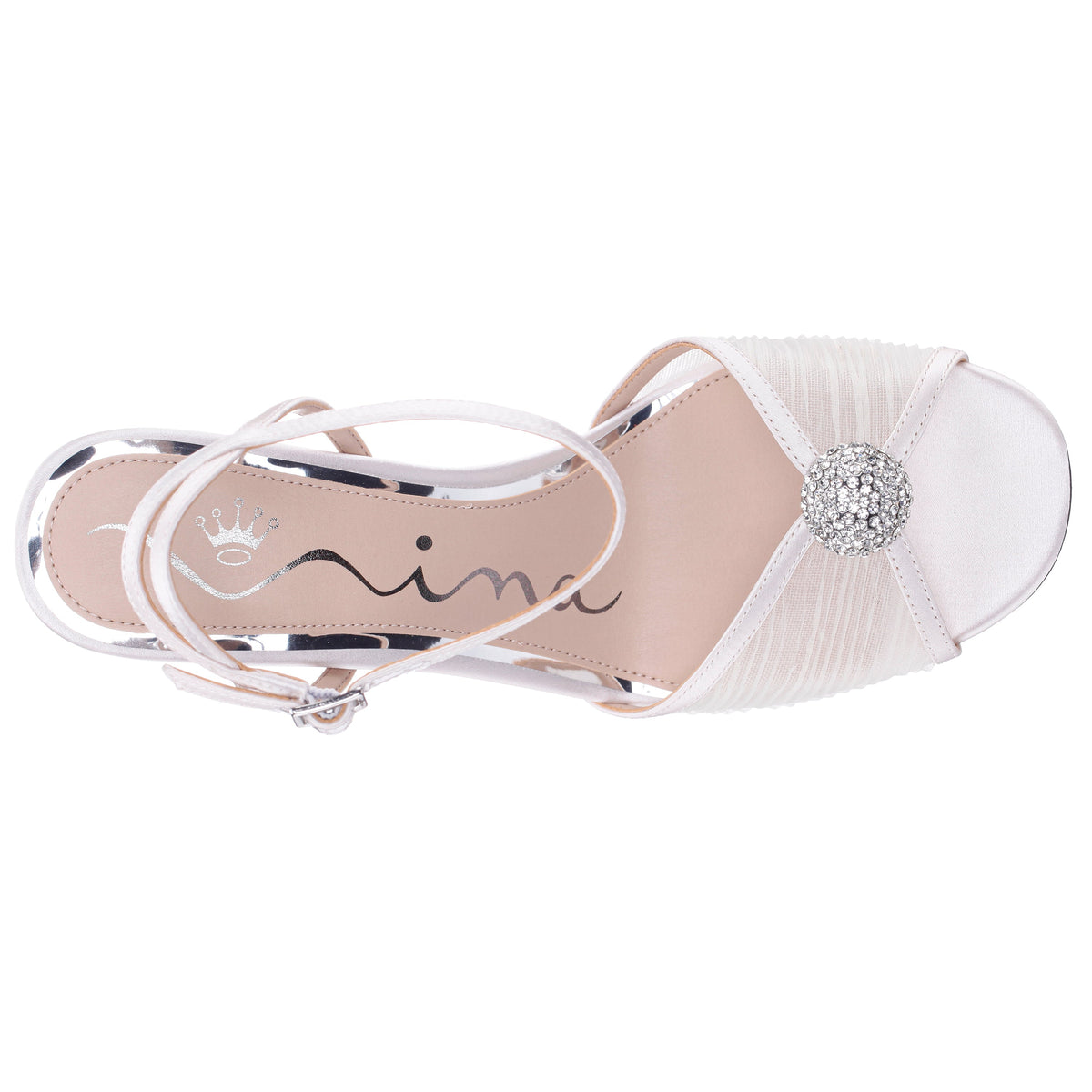 Nina Shoes Allyce White Block-Heel Sandals
