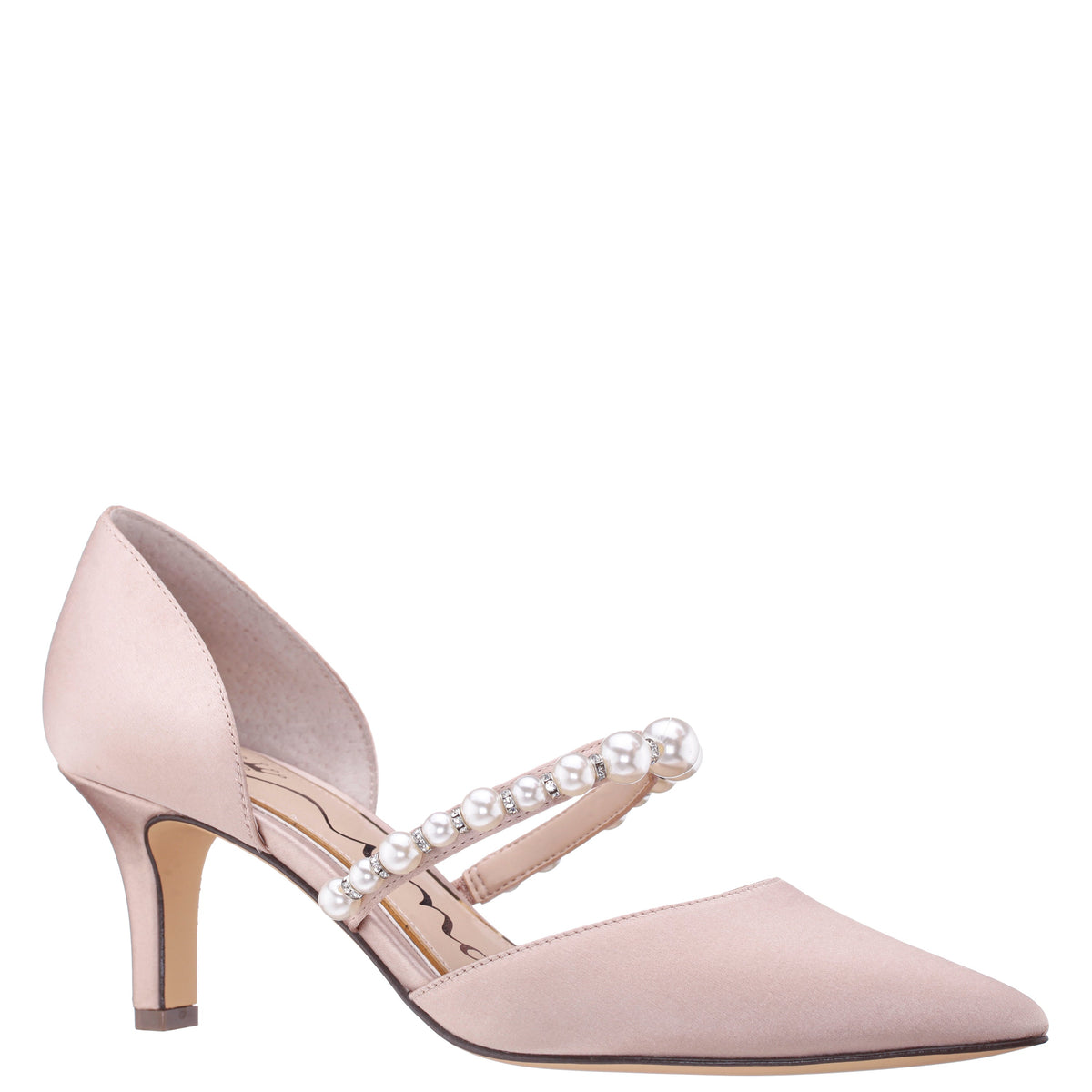 Nina Shoes Blair Pearl Rose Satin Mid-Heel Pumps