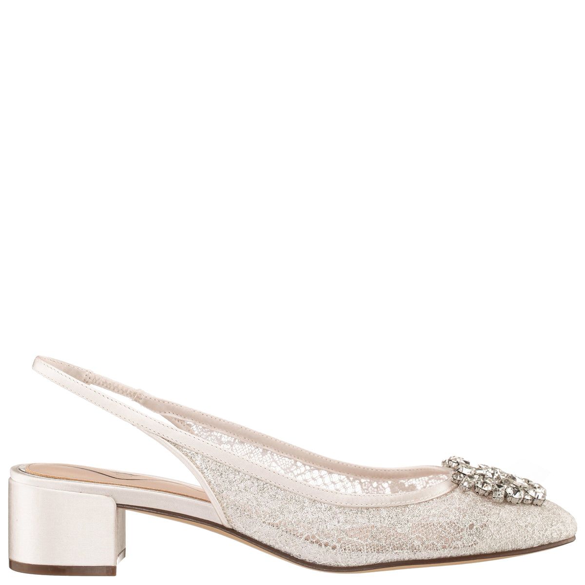 Nina Shoes Klara White Sling Back Low-Heel Flats