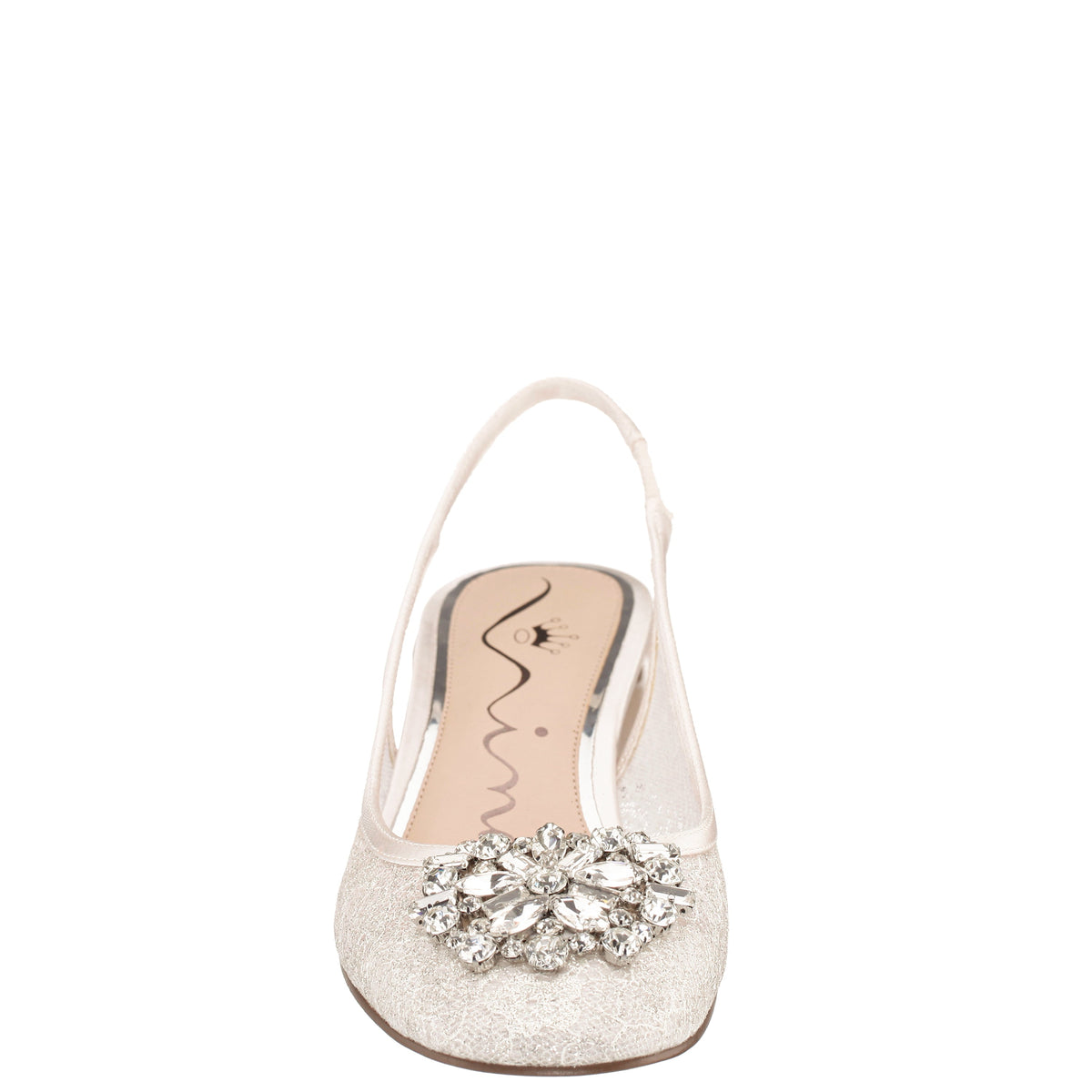 Nina Shoes Klara White Sling Back Low-Heel Flats