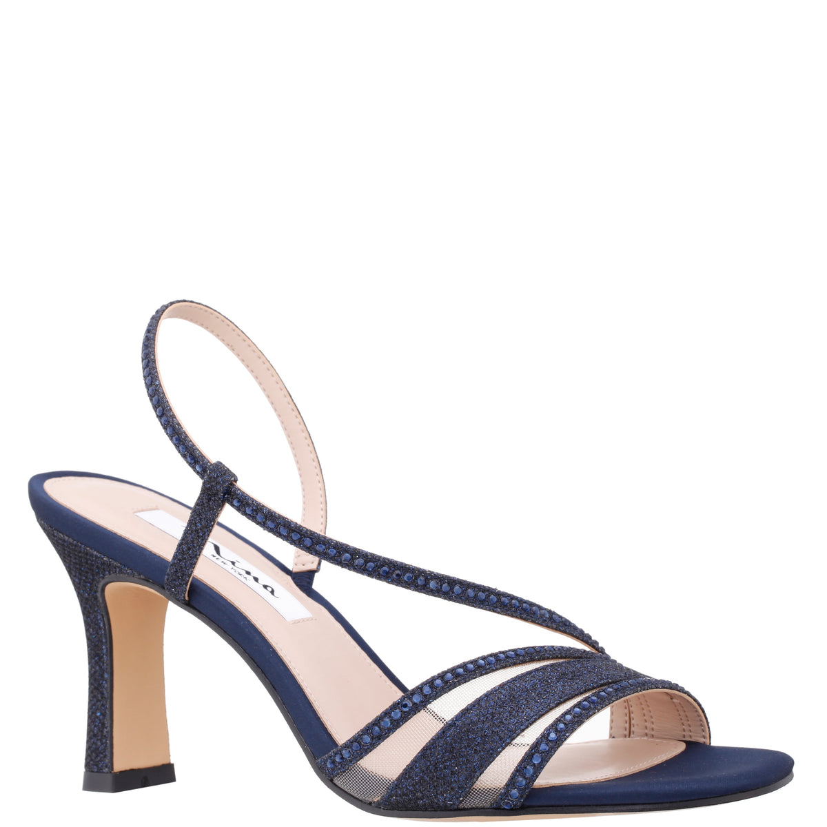 Nina Shoes Abbi Blue Metallic Mid-Heel Sandal