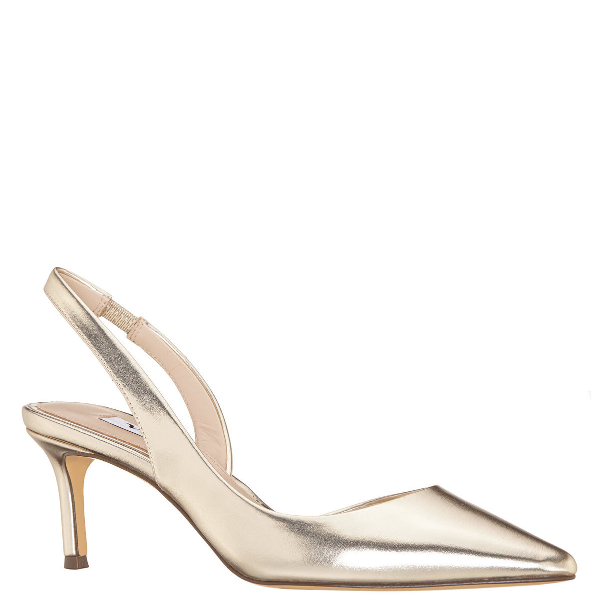Nina Shoes Nina60s Platino Metallic Glaze Mid-Heel Slingback Pumps