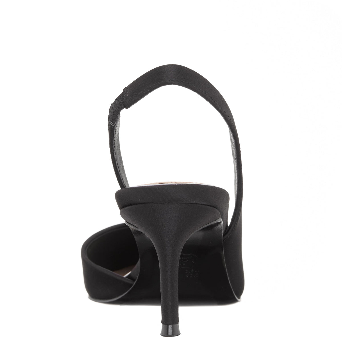 Nina Shoes Nina60s Black Satin Mid-Heel Slingback Pumps