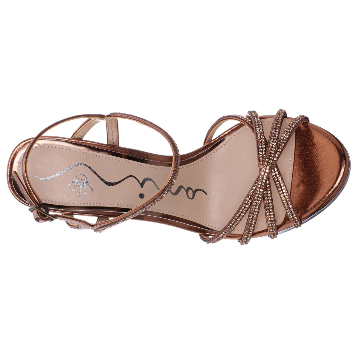 Nina Shoes Sybel Brown Metallic Ultra-High Block Heel Platform Sandal