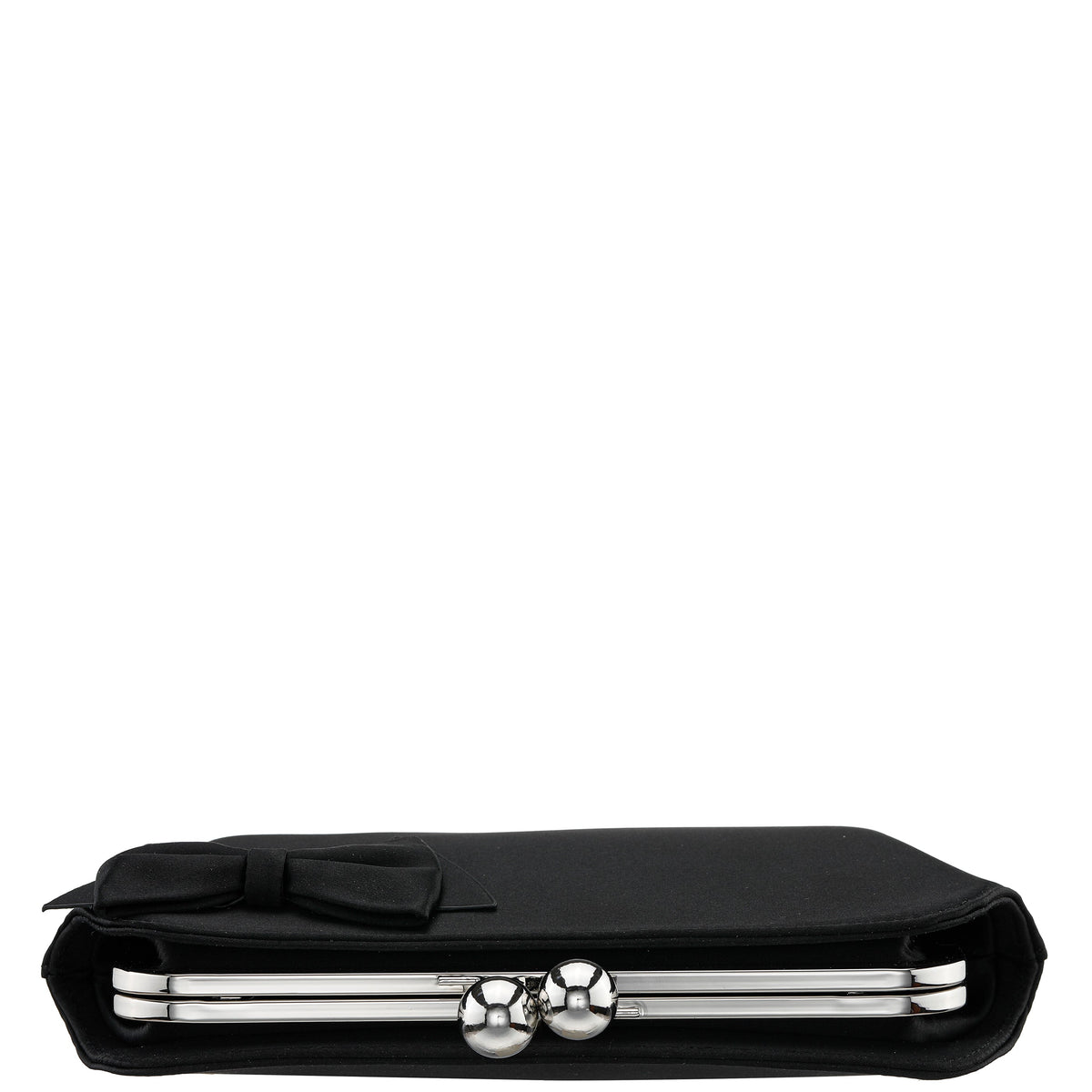 Nina Shoes Kenji-K Black Satin Frame Clutch