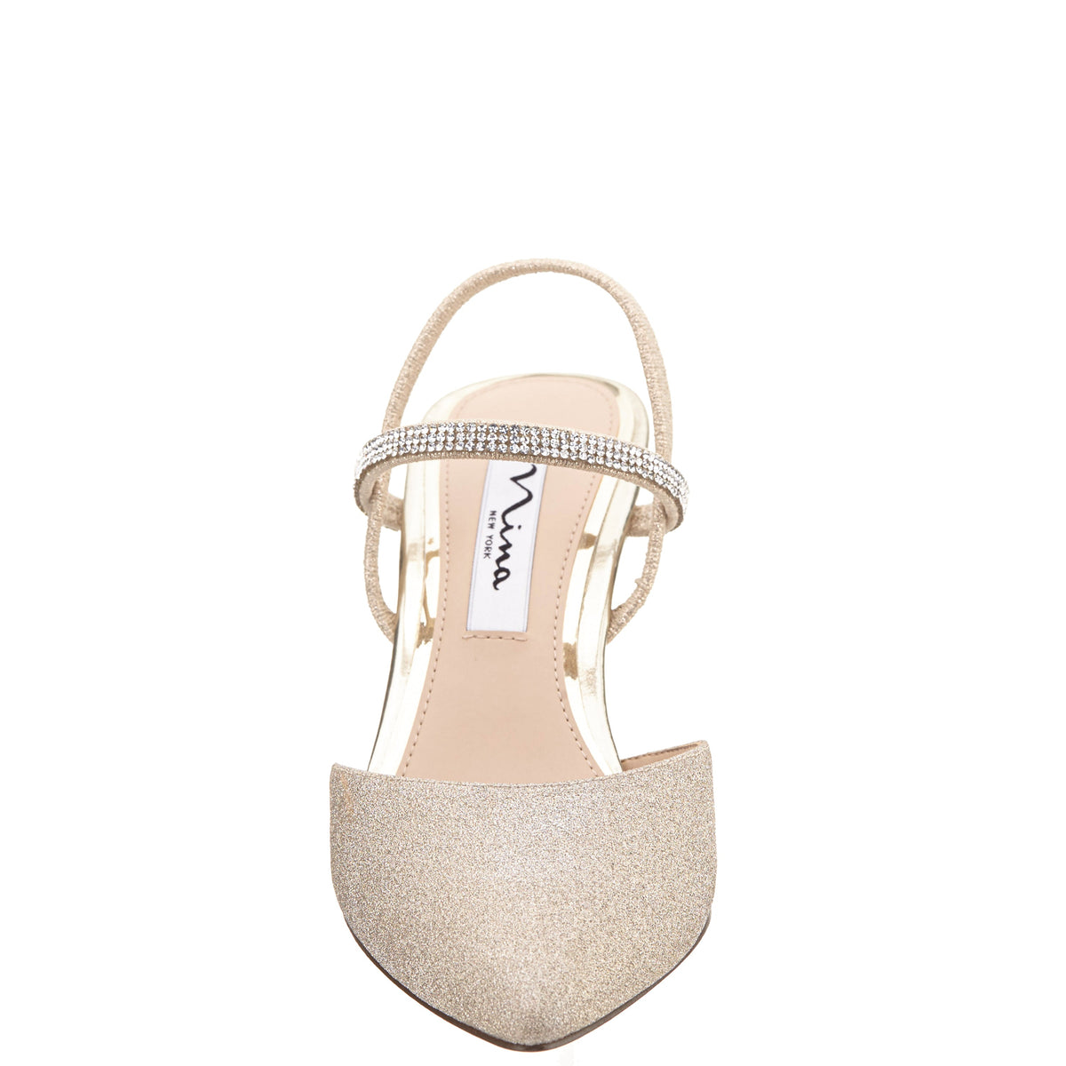 Nina Shoes Billie Platino Glitter Mid-Heel Pumps
