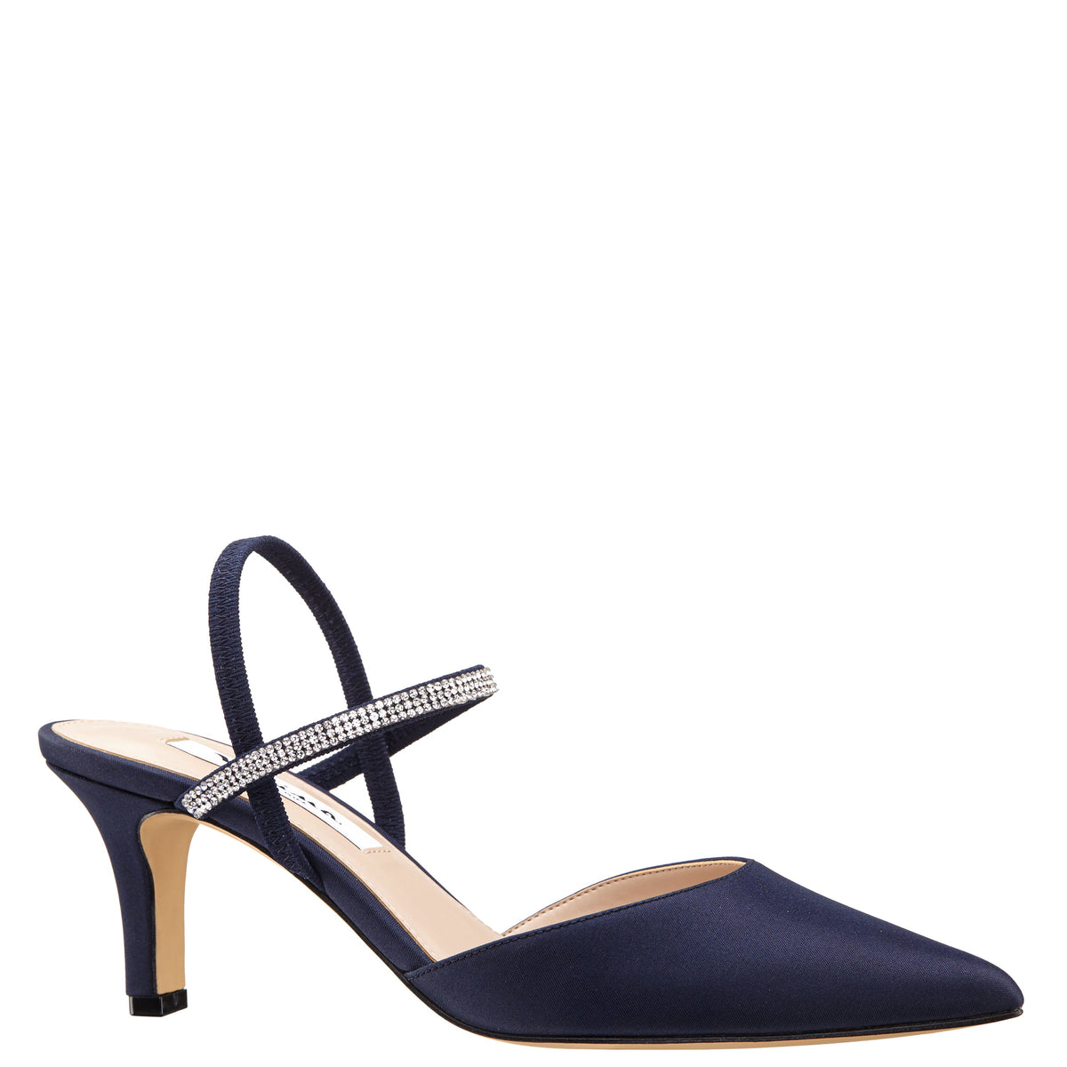 Nina Shoes Billie Blue Satin Mid-Heel Pumps