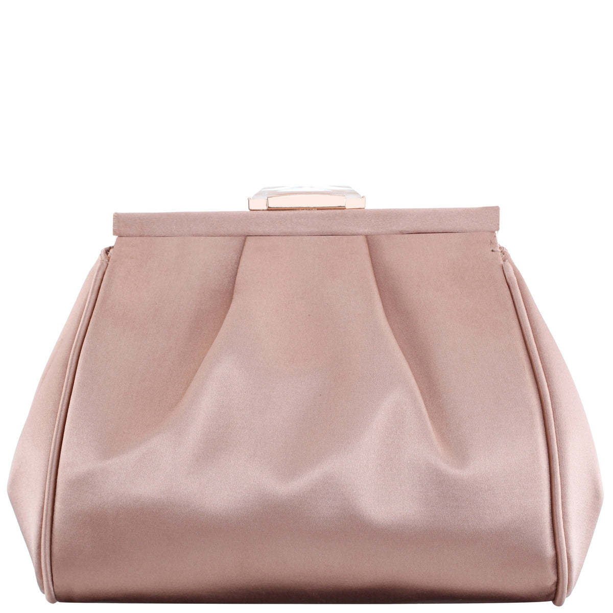 Nina Shoes Blayz Brown Satin Frame Clutch