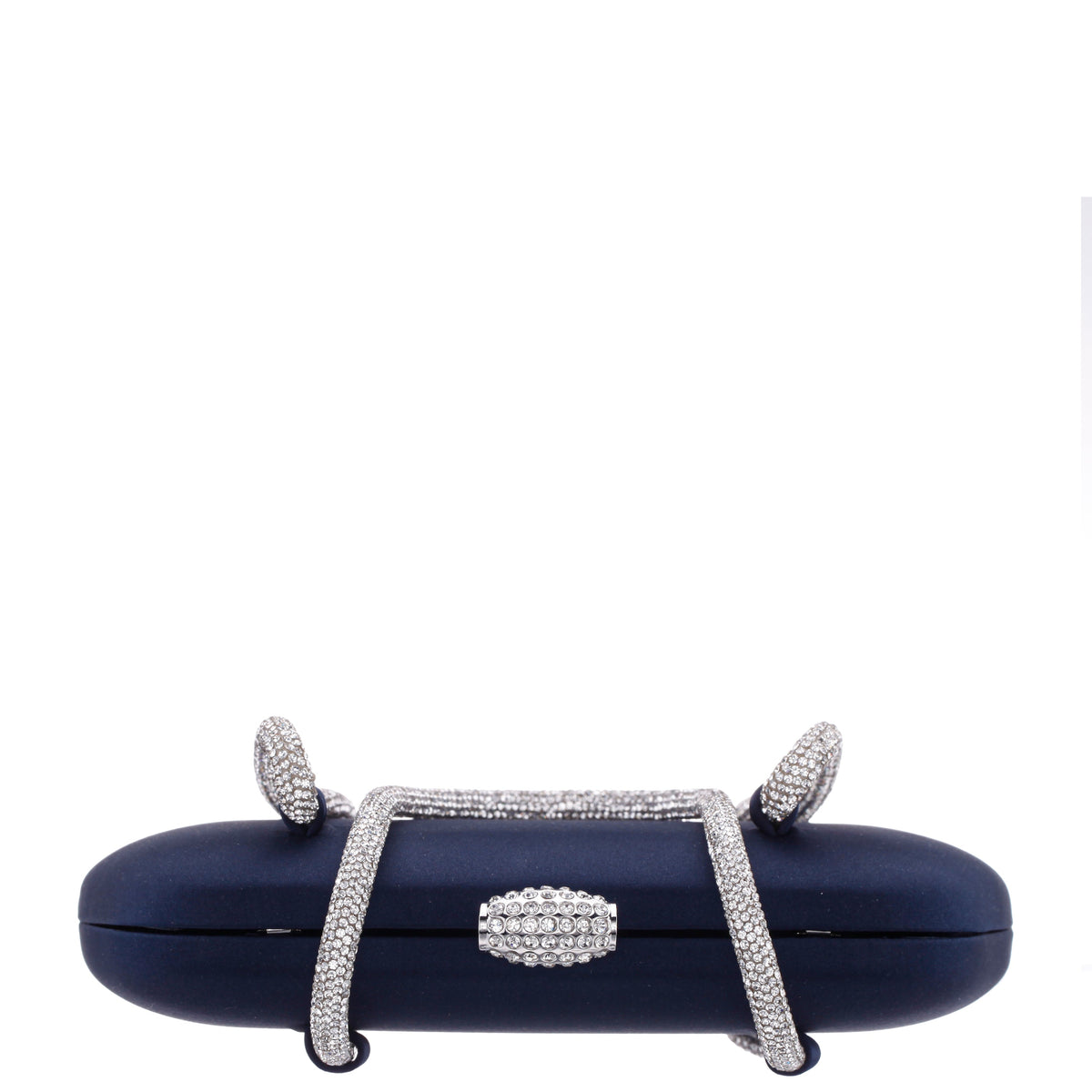 Nina Shoes Camara Blue Satin/Glass Crystal Minaudiere