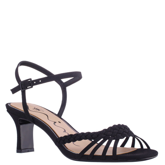 Nina Shoes Babe Black Faille Low-Heel Sandal