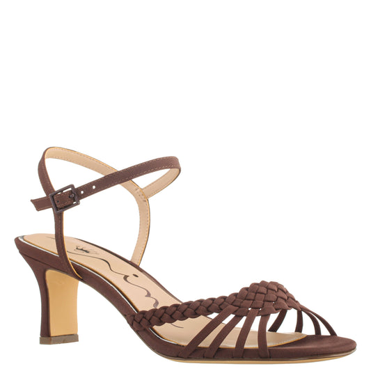 Nina Shoes Babe Brown Faille Low-Heel Sandal