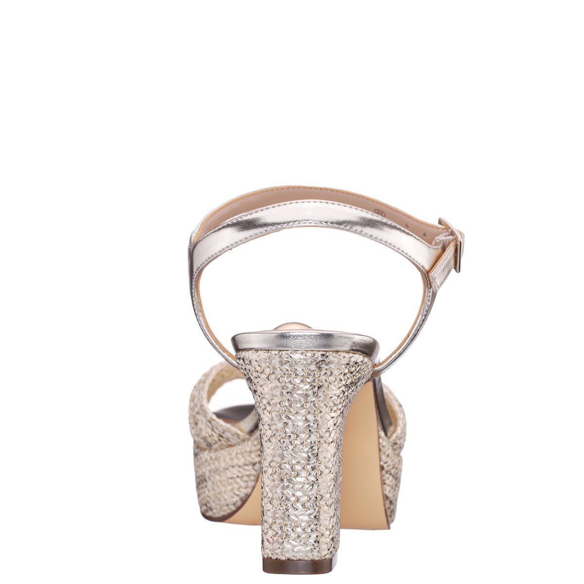 Nina Shoes Fancey Gold Sandal Mid-Heel Platform