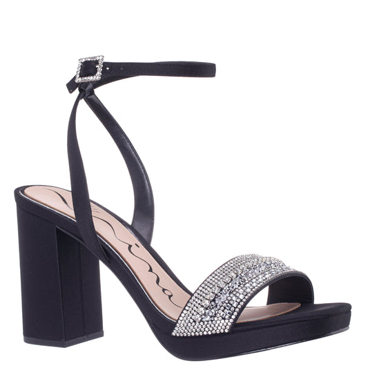 Nina Shoes Sofina Black Block-Heel Platform Sandals
