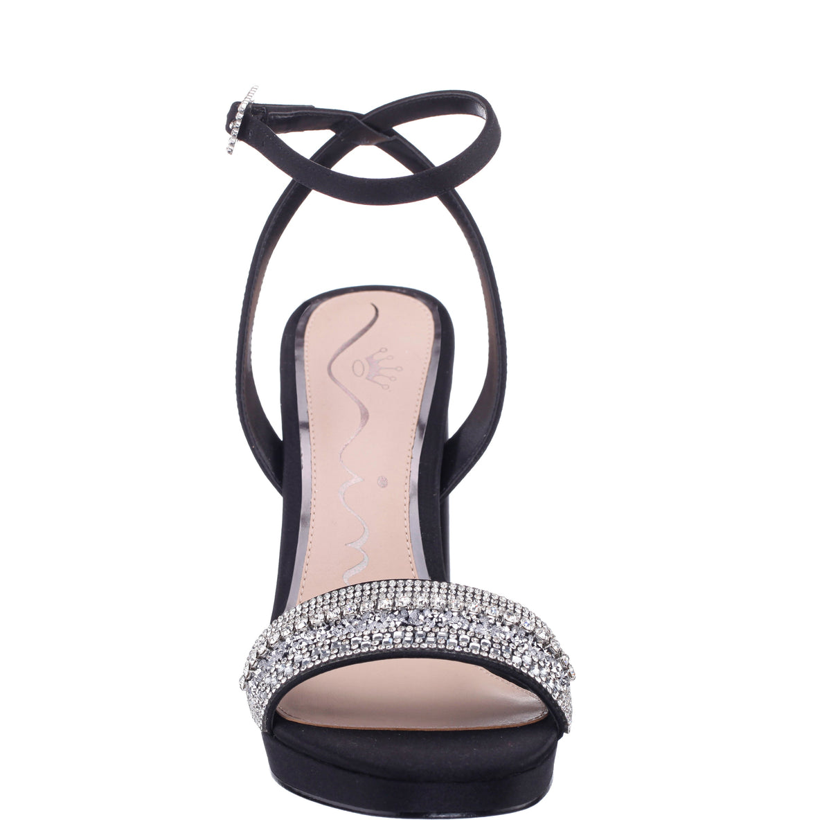 Nina Shoes Sofina Black Block-Heel Platform Sandals