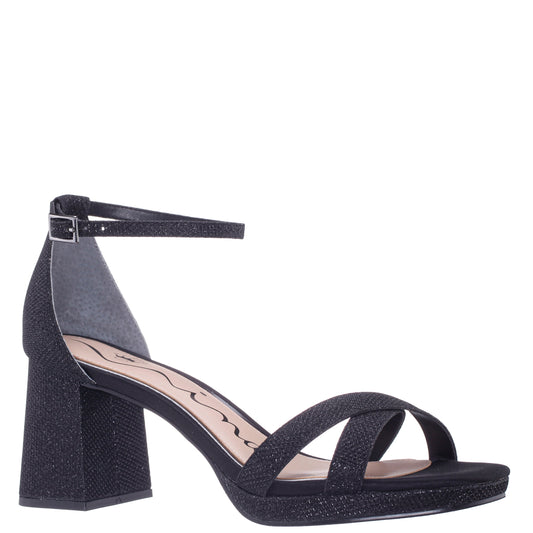 Nina Shoes Berneta Black Block-Heel Platform Sandals