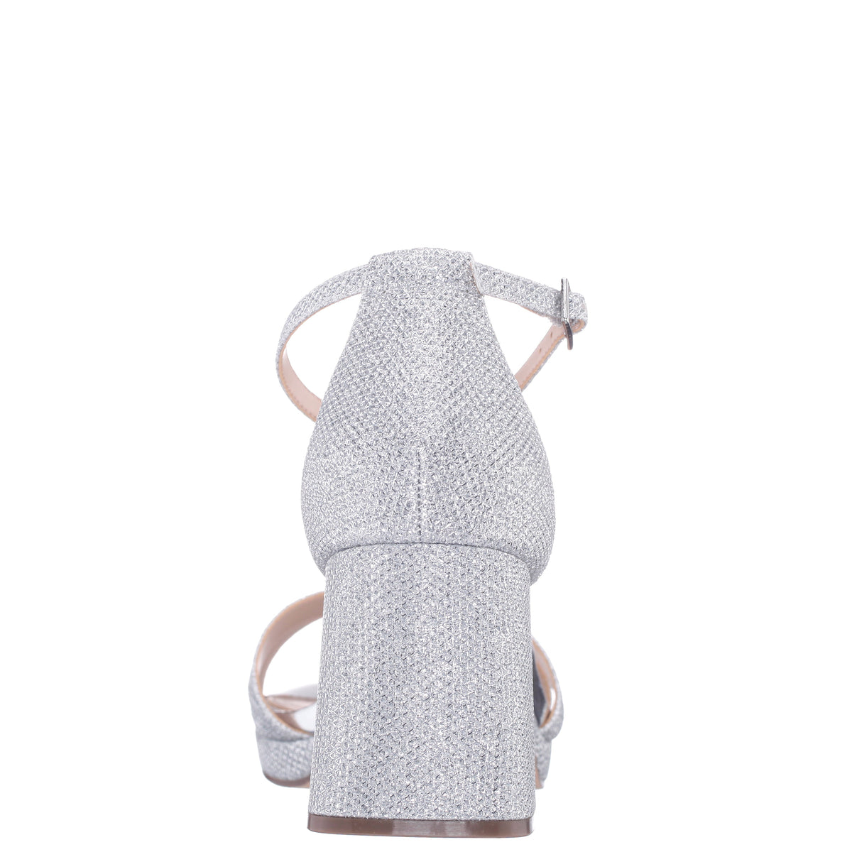 Nina Shoes Berneta Silver Block-Heel Platform Sandals