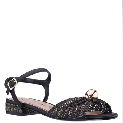 Nina Shoes Slater Black Flat Sandal Flat-Shoe