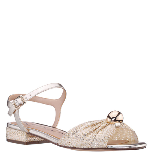 Nina Shoes Slater Gold Metallic Flat Sandal Flat-Shoe
