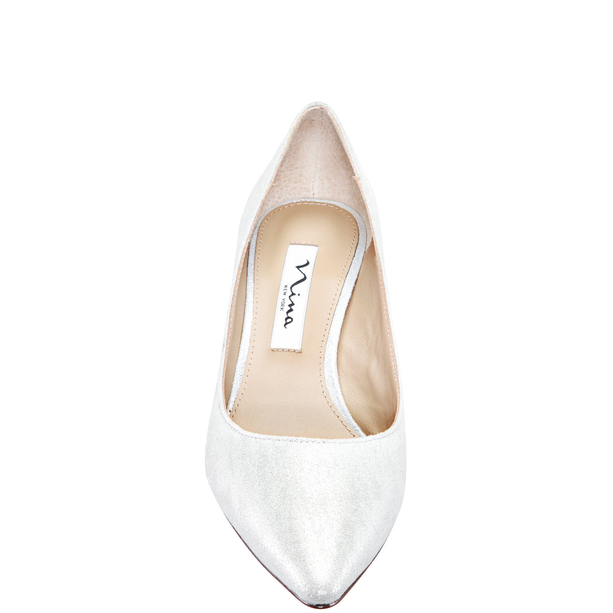 Nina Shoes Nina60 True Silver Suedette Mid-Heel Classic Pump