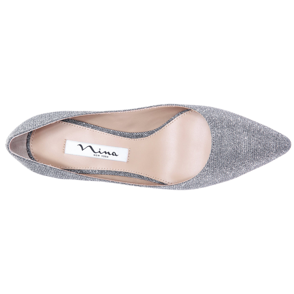 Nina Shoes Nina60 Charcoal Metallic Textured Mid-Heel Classic Pump