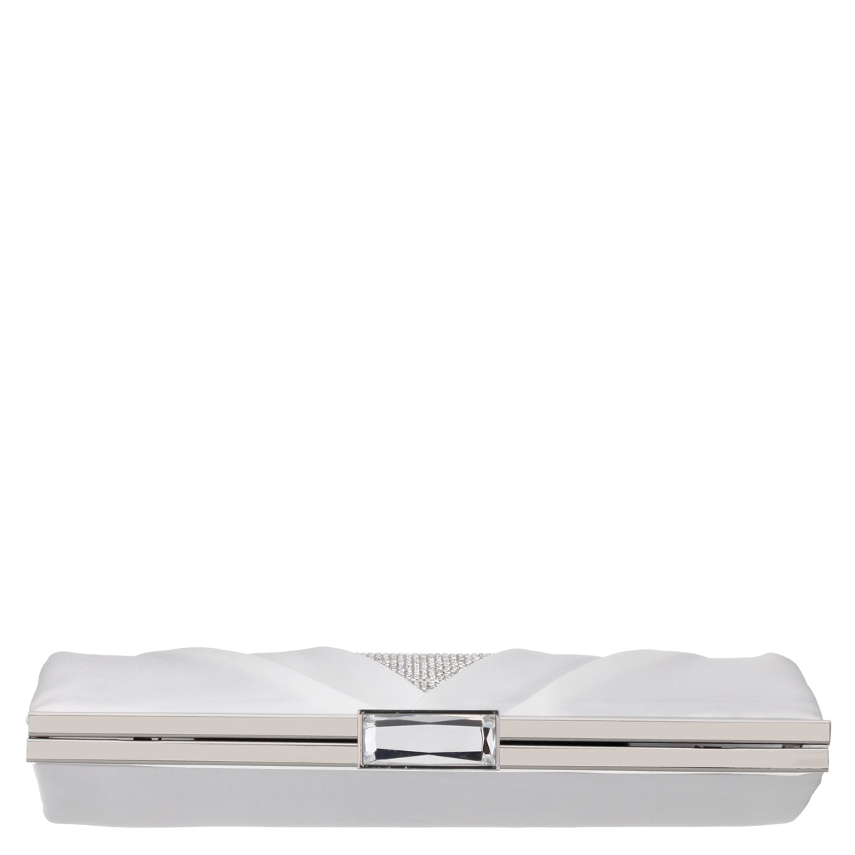 Nina Shoes Ophelia White Pleated Satin Frame Clutch