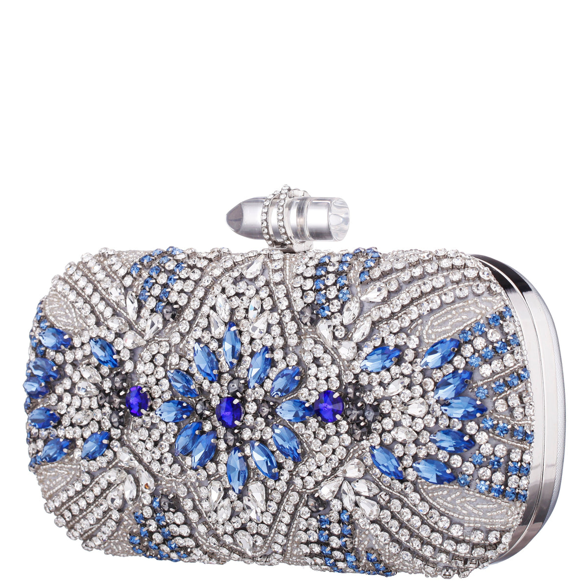 Nina Shoes Gelsey Silver Crystal Embellished Minaudiere