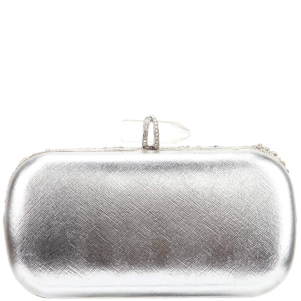 Nina Shoes Gelsey Silver Crystal Embellished Minaudiere