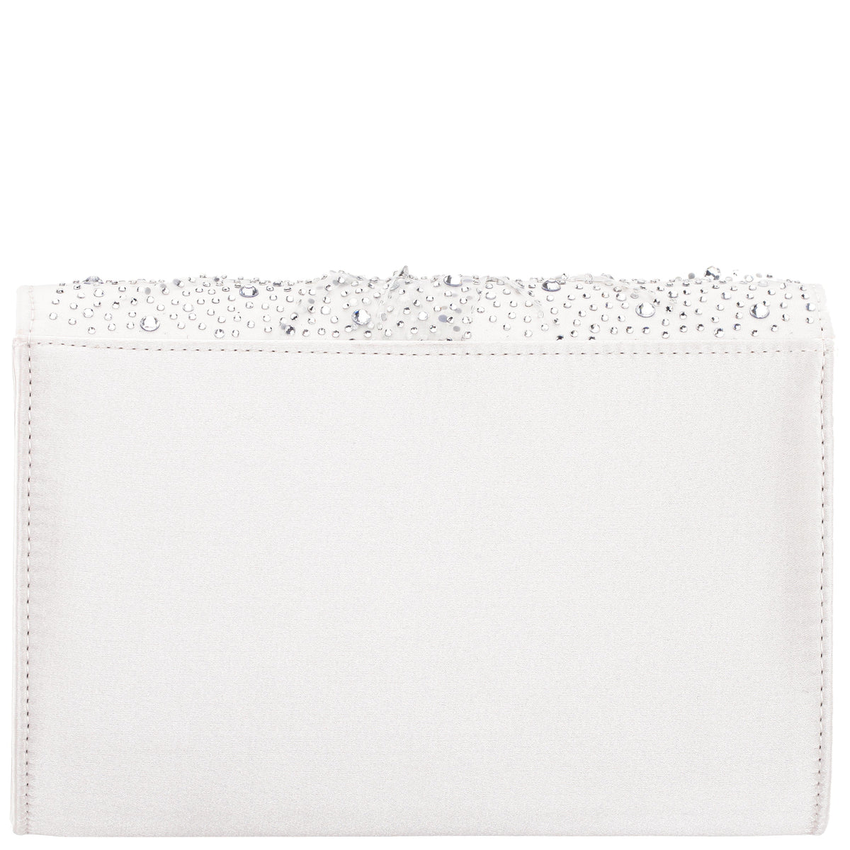Nina Shoes Zoria Beige Chiffon/Satin/Glass Crystal Clutch