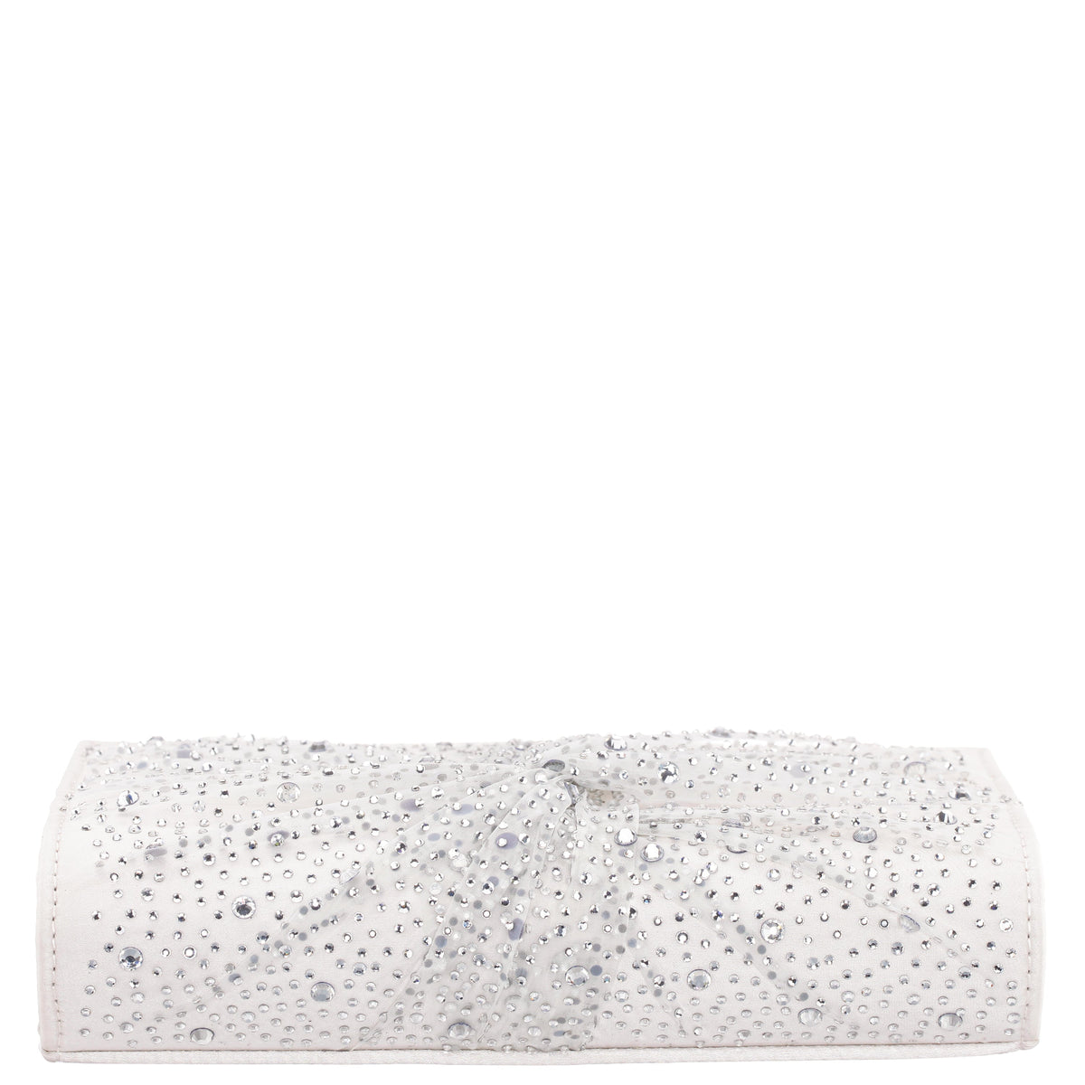 Nina Shoes Zoria Beige Chiffon/Satin/Glass Crystal Clutch