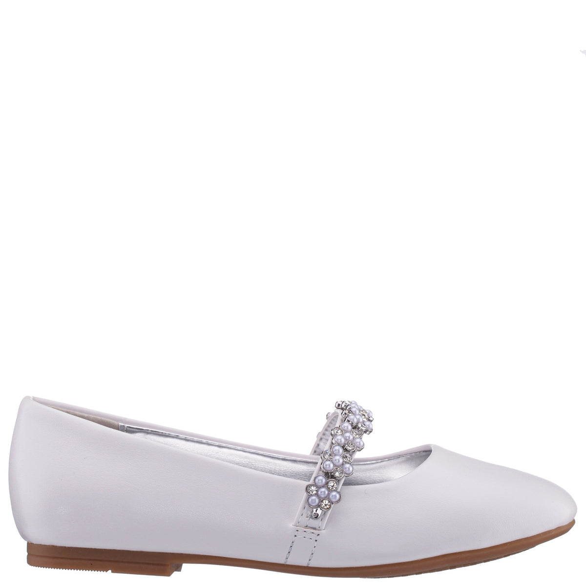 Nina Shoes Girls Joansie White Smooth Ballet Dress Shoe