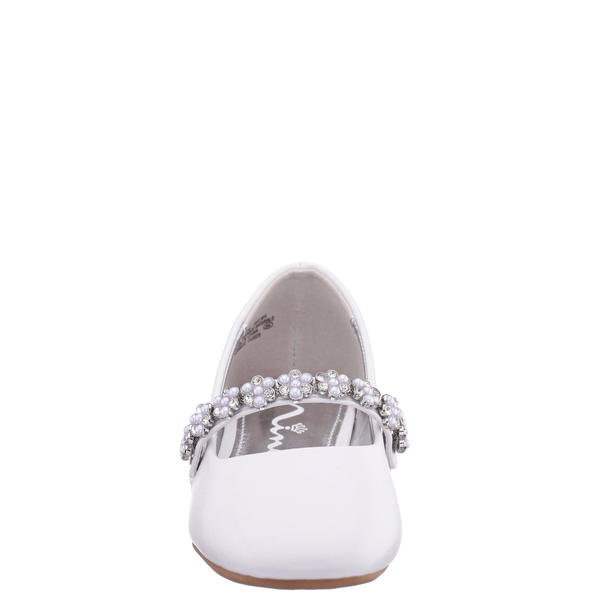 Nina Shoes Girls Joansie White Smooth Ballet Dress Shoe