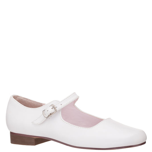 Nina Shoes Girls Bonnett White Leather Mary Jane Dress Shoes