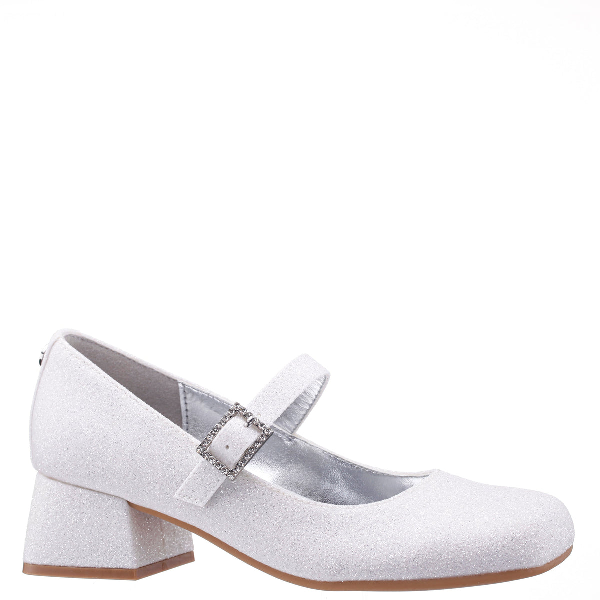 Nina Shoes Girls Mila White Glitter Mary Jane Dress Shoe