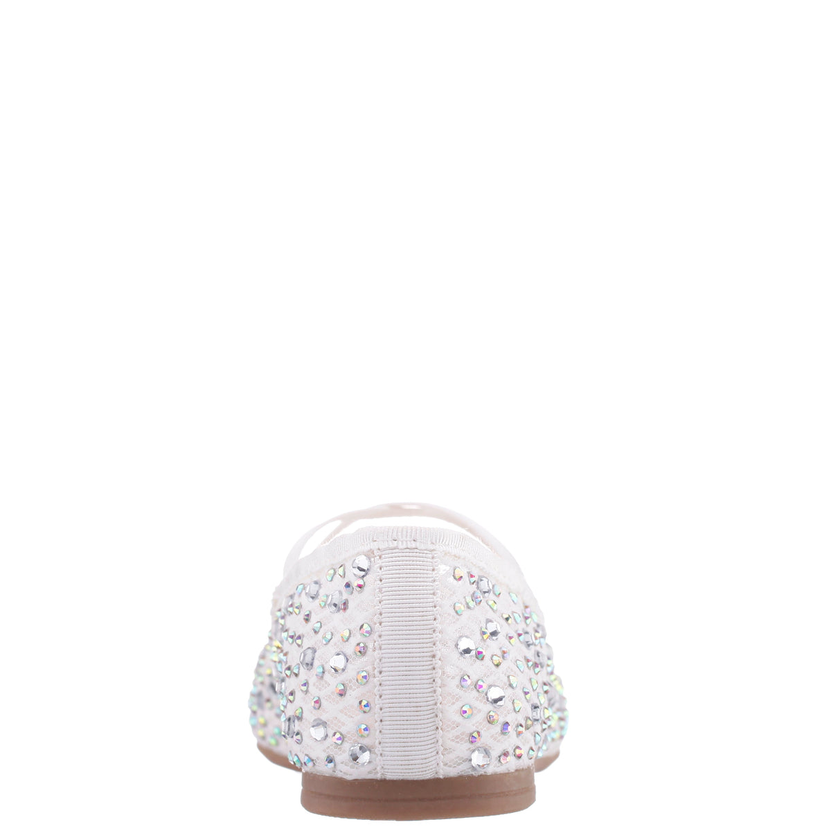 Nina Shoes Girls Hadley White Rhinestone Mesh Ballet Flats