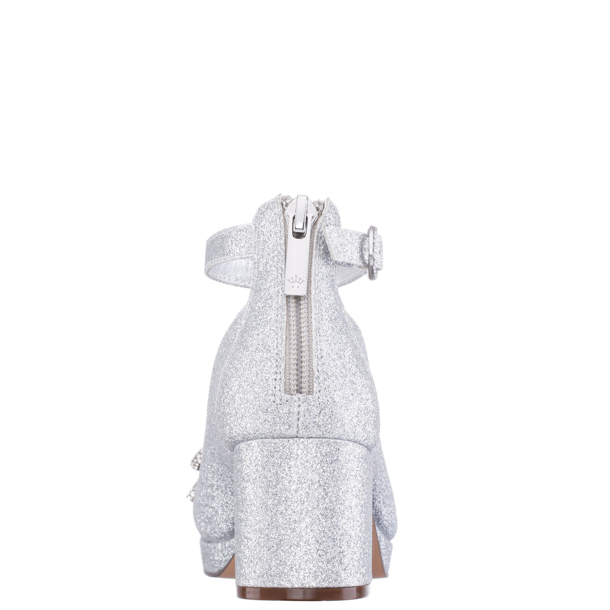 Nina Shoes Girls Daylin Silver Glitter Ankle Strap Dress Shoes