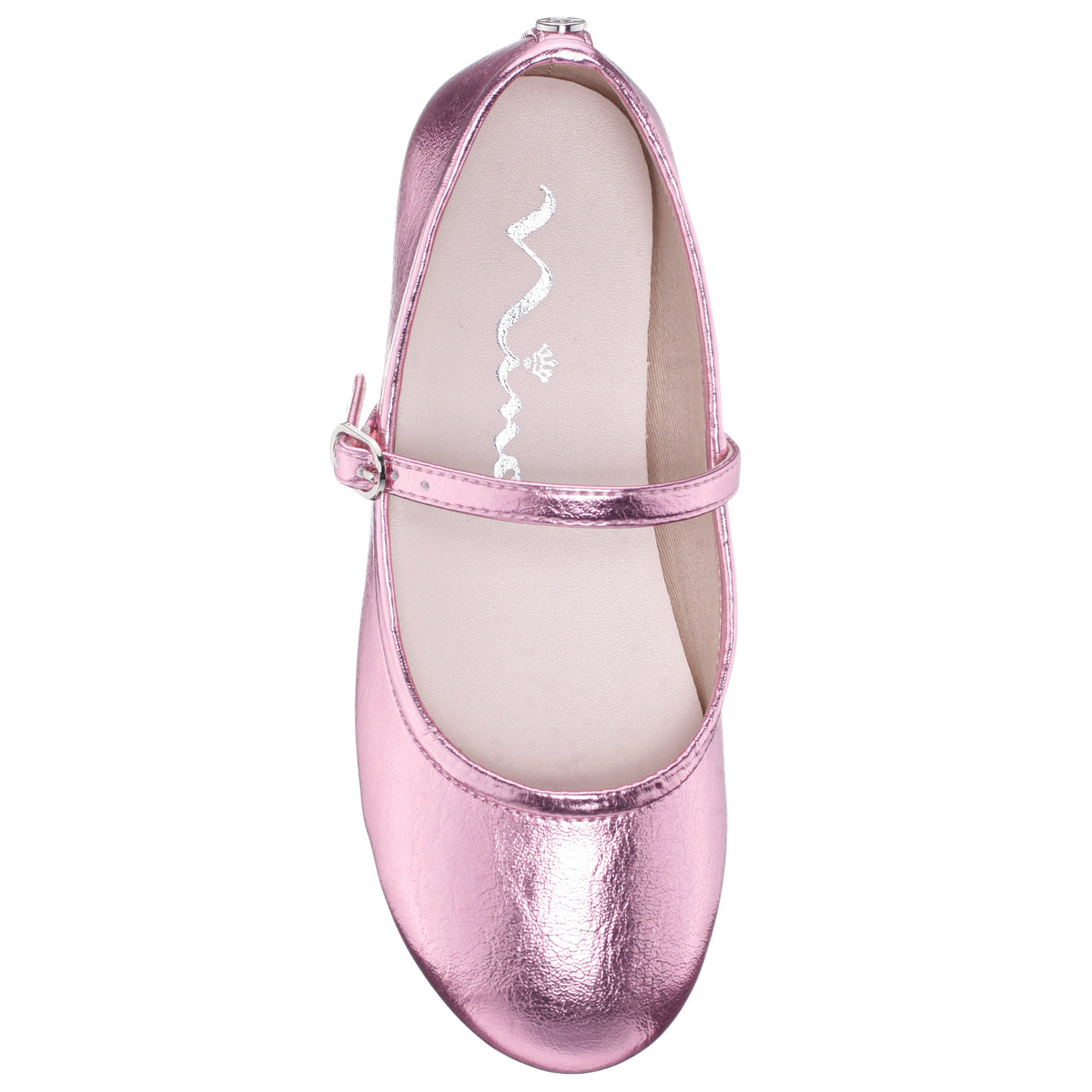Nina Shoes Girls Nicola Pink Crackle Metallic Ballet Flats