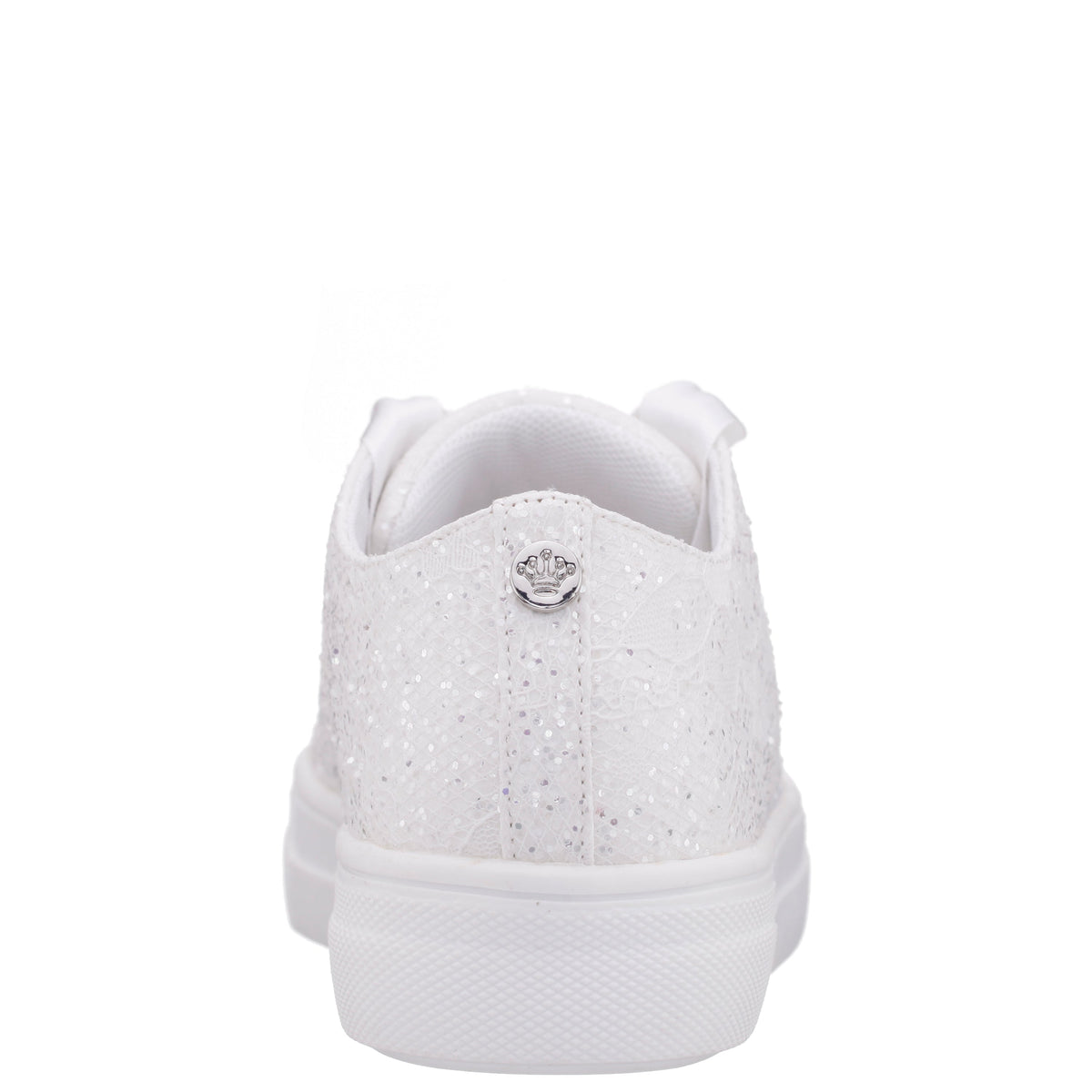 Nina Shoes Girls Monika White Glitter Lace Tie Sneakers