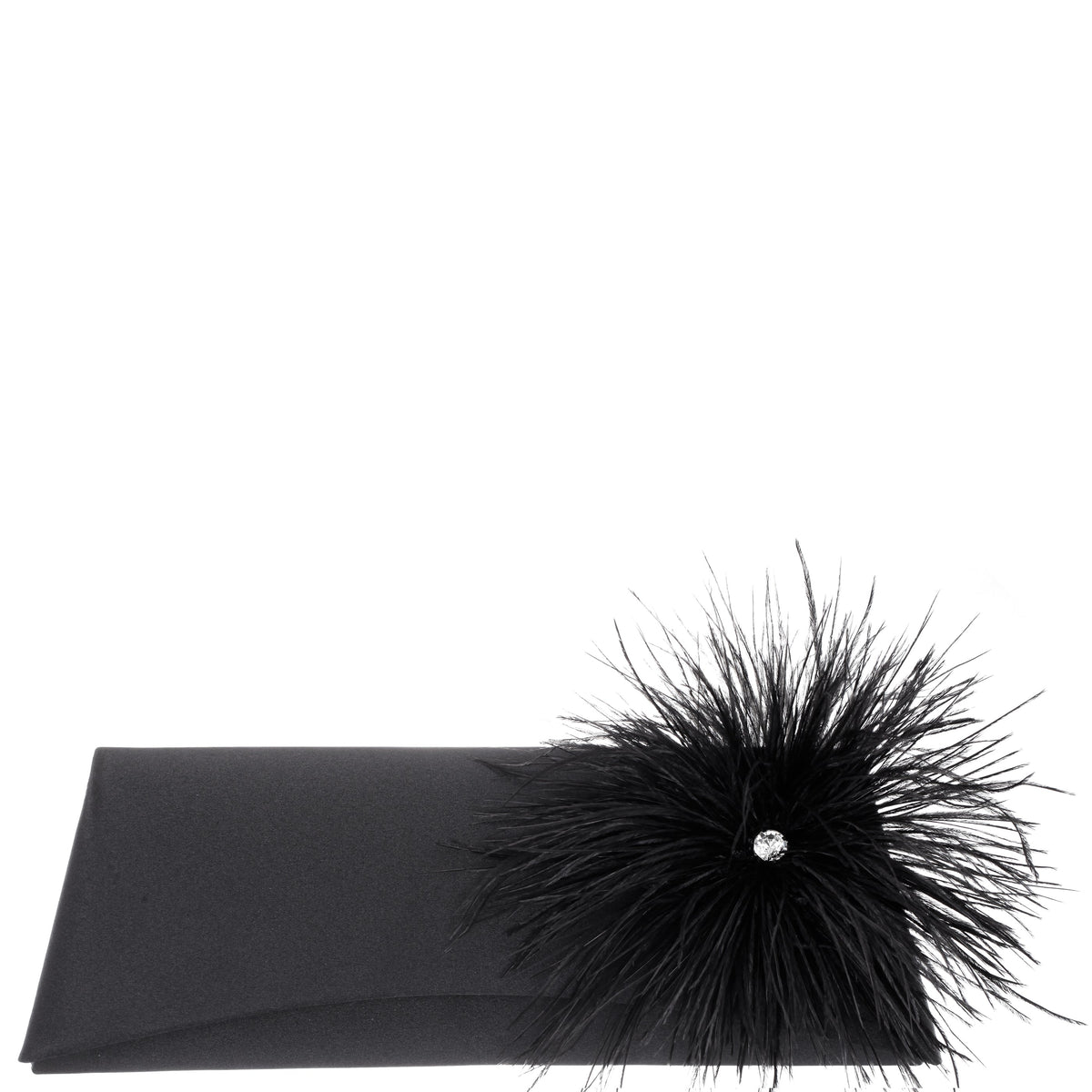 Nina Shoes Zosia Black Satin Foldover Clutch