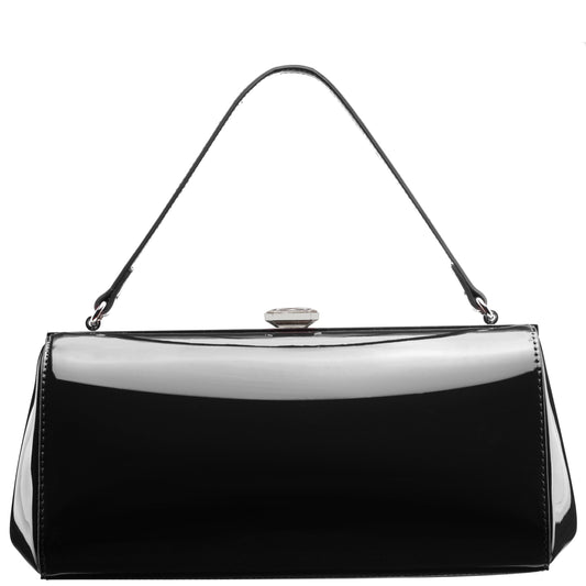 Nina Shoes Delsie Black Patene Pu Frame Clutch