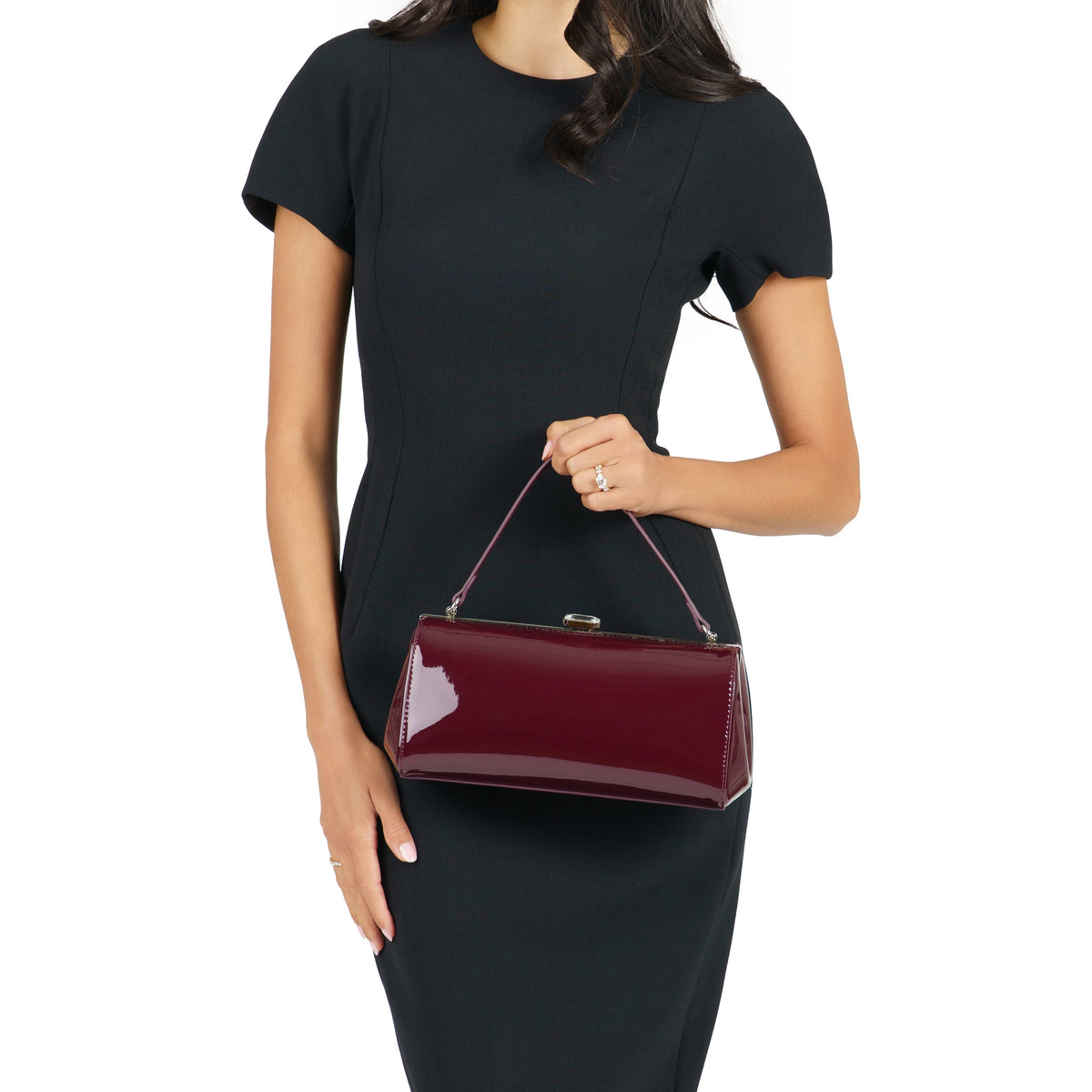 Nina Shoes Delsie Red Pat Frame Clutch