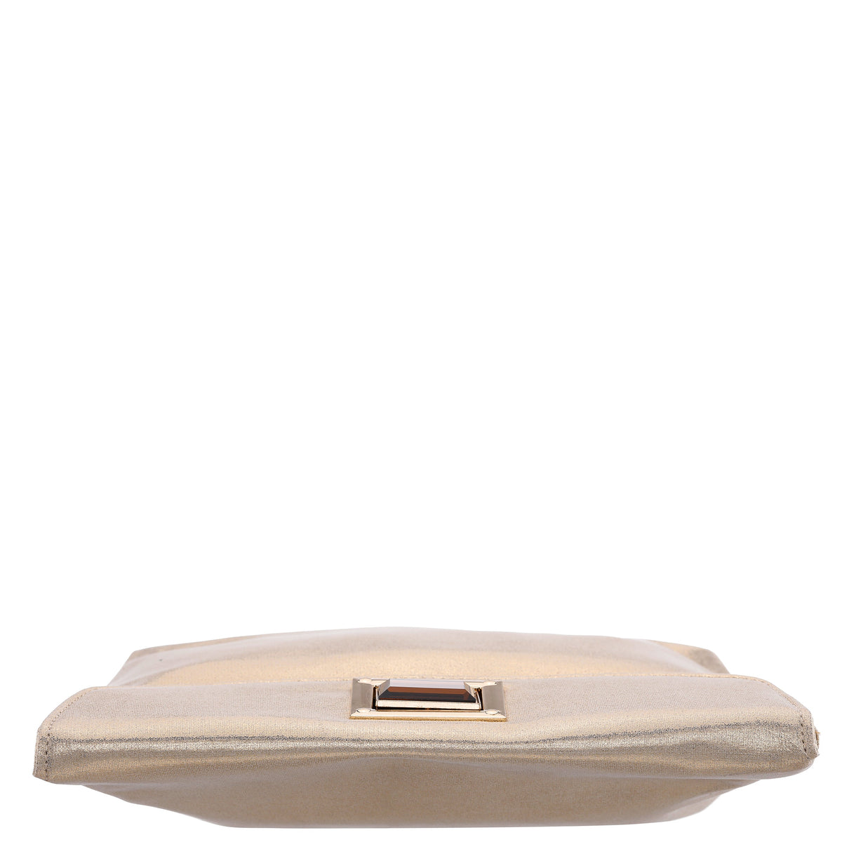Nina Shoes Grayson Gold Reflective Suedette Foldover Clutch