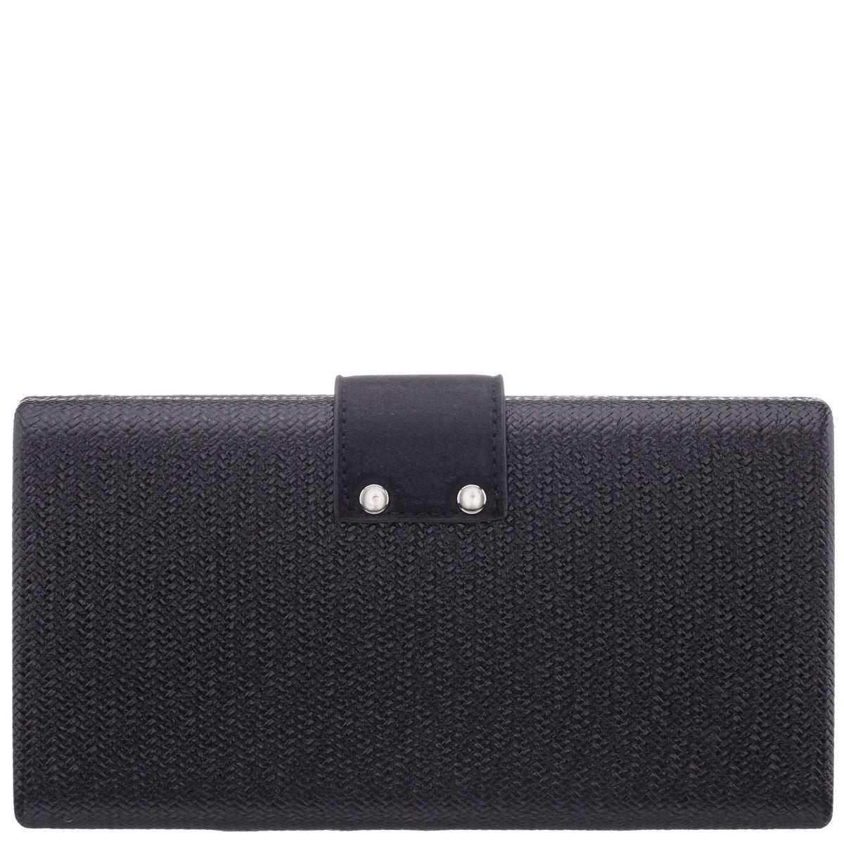 Nina Shoes Presly Black Embossed Woven PU / Reflective Suedette Minaudiere