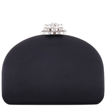 Nina Shoes Nivi Black Satin / Glass Crystal Minaudiere