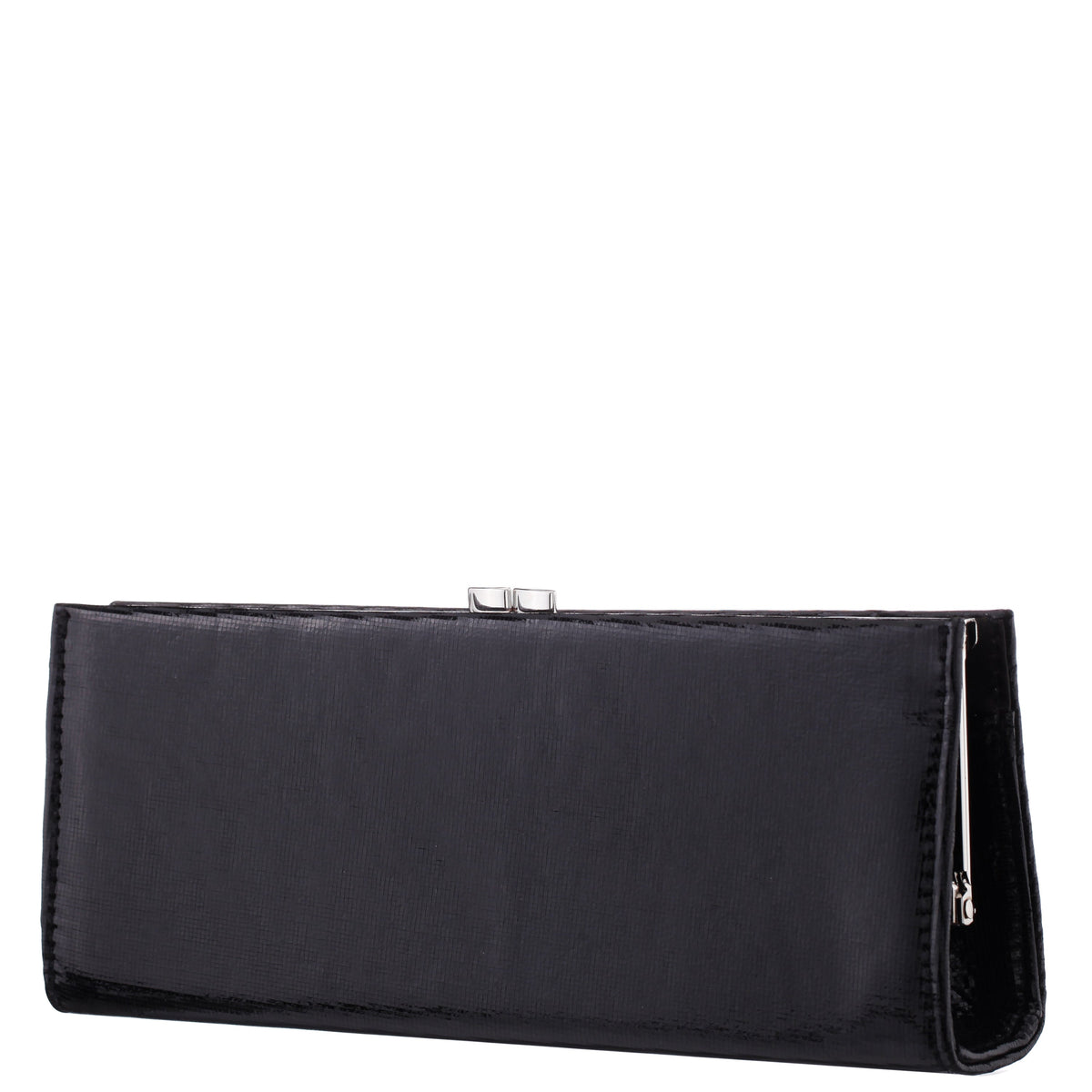 Nina Shoes Tierney Black Mini Geo Metallic Fabric Frame Clutch
