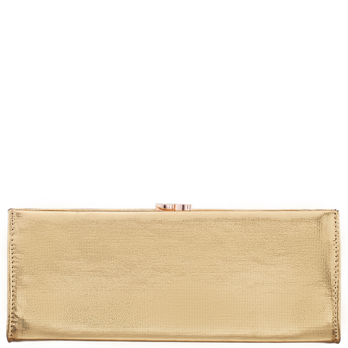 Nina Shoes Tierney Gold Mini Geo Metallic Fabric Frame Clutch
