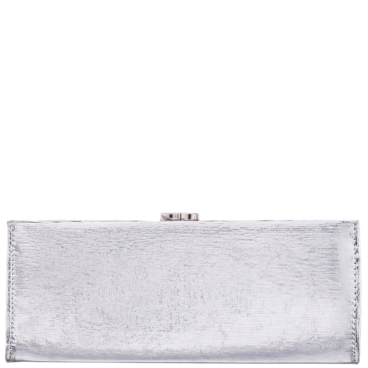 Nina Shoes Tierney Silver Mini Geo Metallic Fabric Frame Clutch